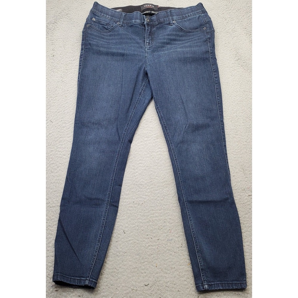 Torrid Skinny Jeans‎ Womens Size 18R Blue Denim Cotton Medium Wash Flat Front